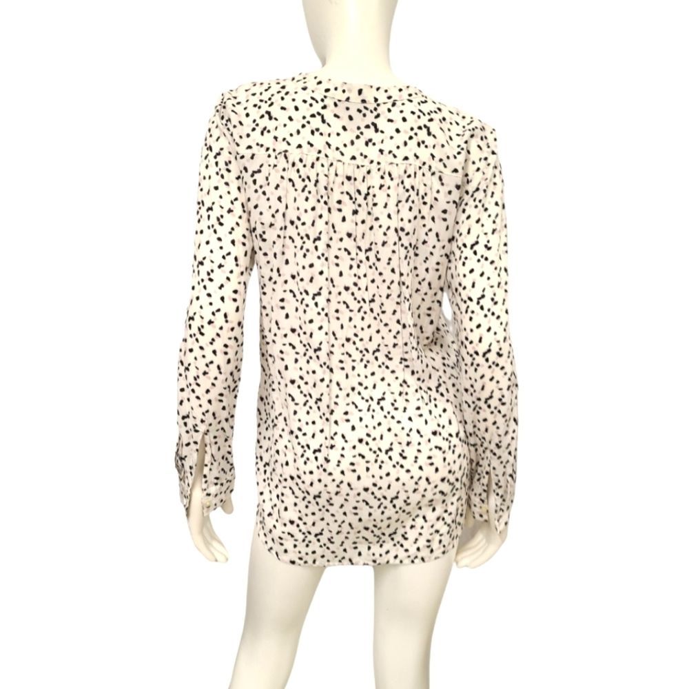 Loft White Patterned Blouse Small - image 6